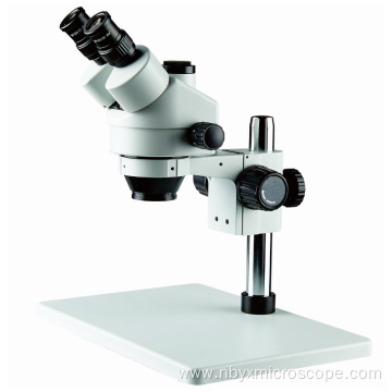 large base 7-45x trinocular zoom stereo microscope